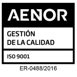 Sello de certificación AENOR ISO 9001 obtenido por Kalfrisa para su sistema de gestión de calidad