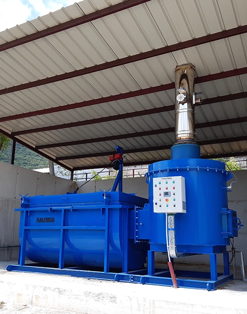 Horno estático serie KP de Kalfrisa para tratamiento térmico de residuos sólidos y pastosos industriales